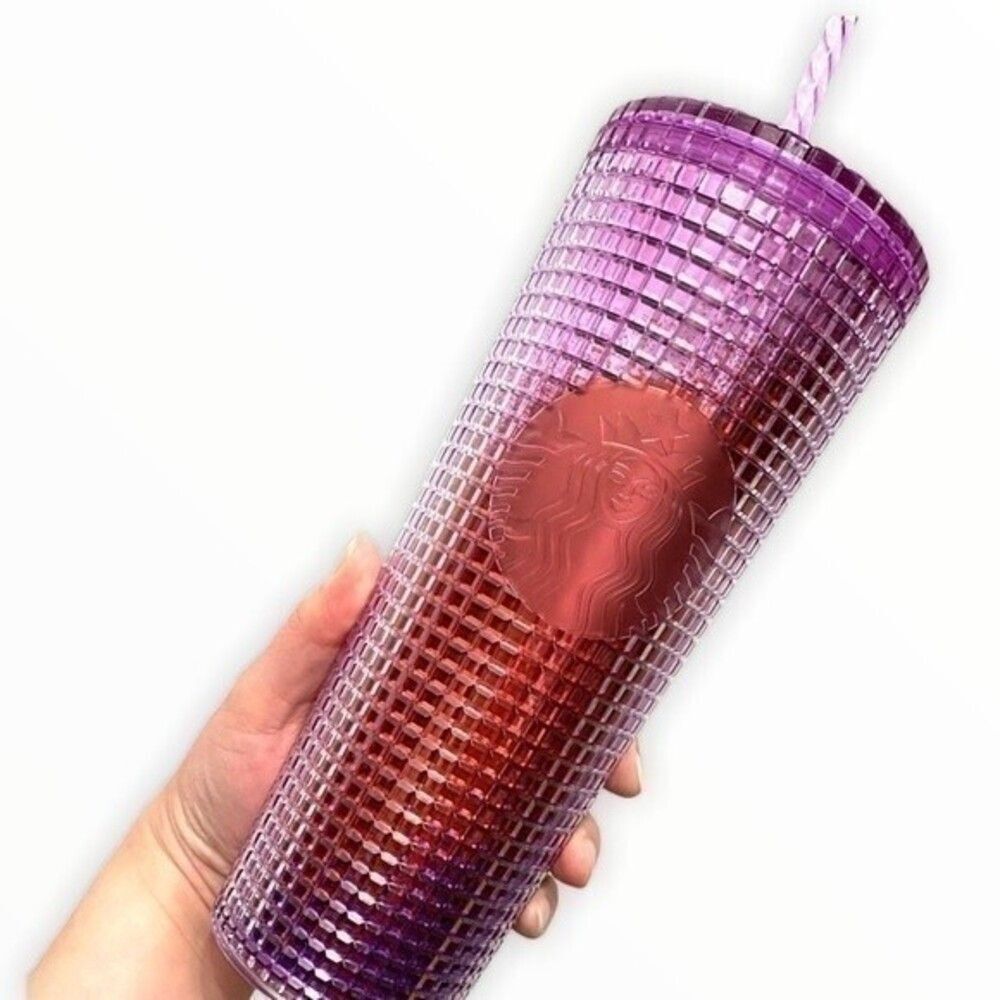 Starbucks Summer 2021 red purple bling grid pattern cup venti tumbler